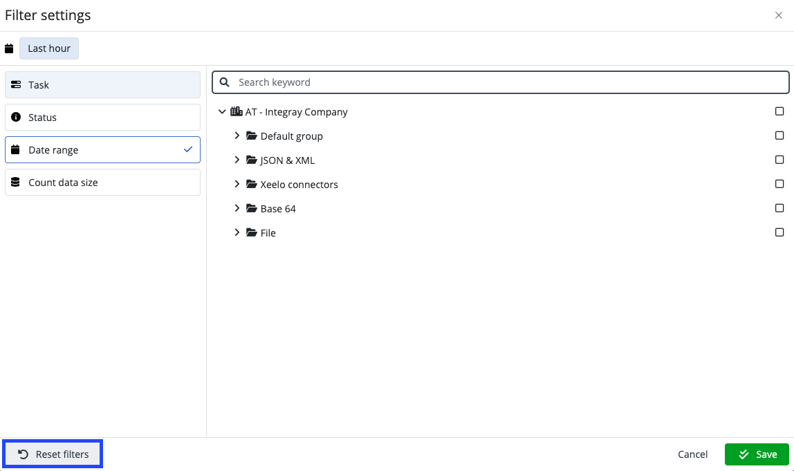 Help_Home_screen_Task_run_summary_Reset_filters